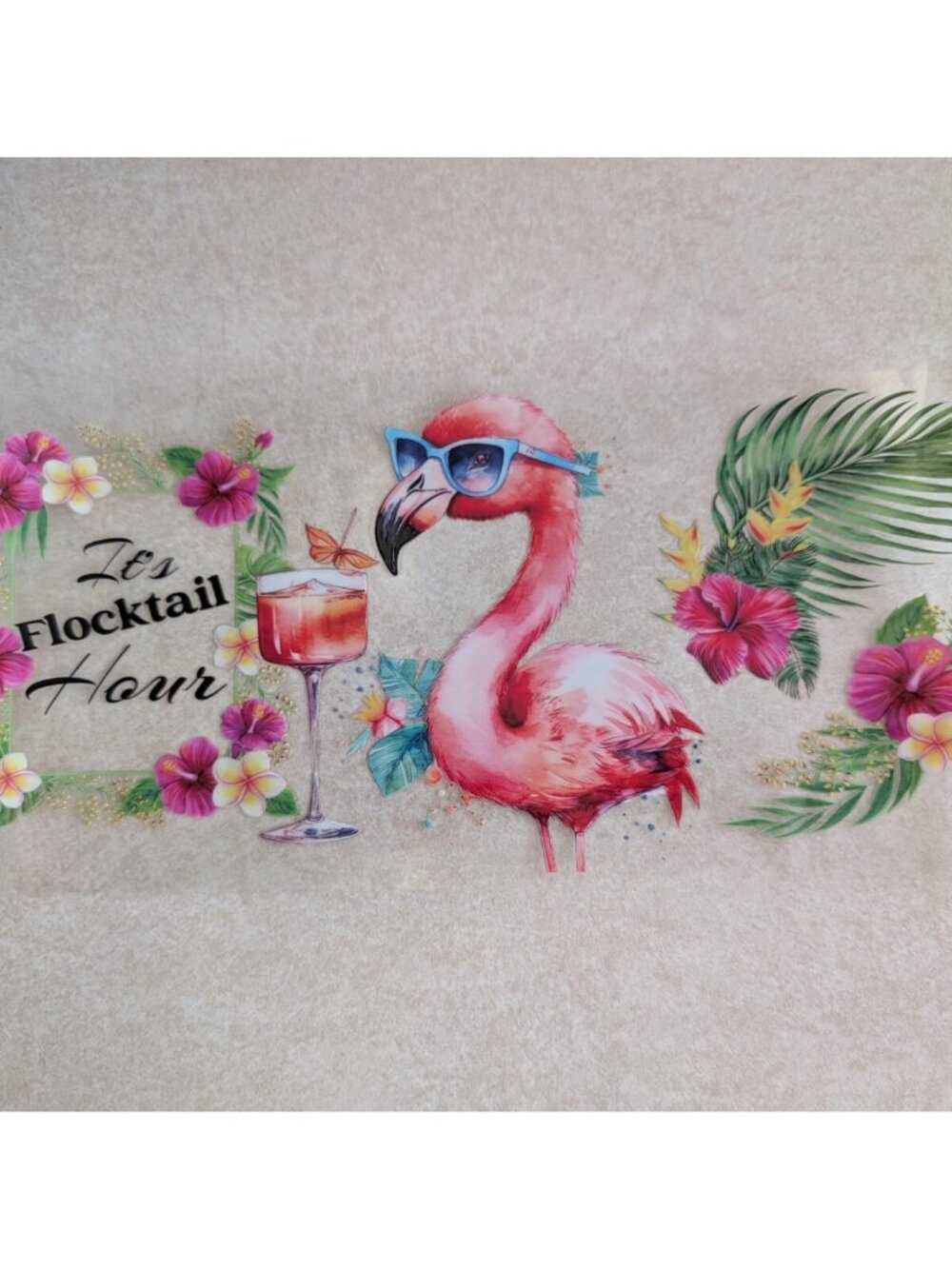 Flamingo UV DTF Tumbler Wrap Waterproof Transfer Sticker for 16-20oz Tumblers